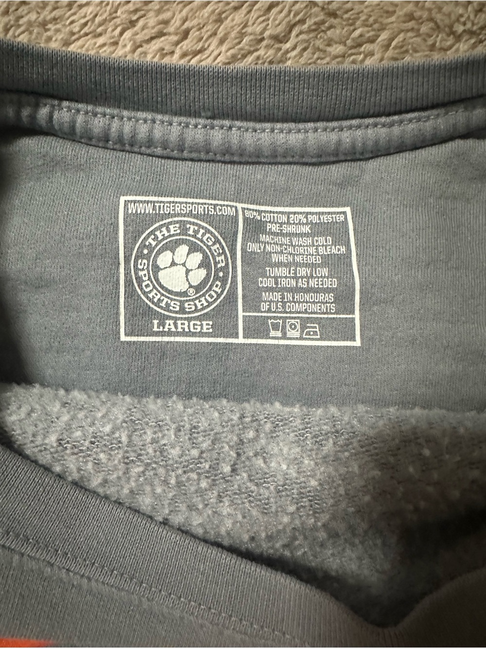 Clemson Light Grey Clemson Crewneck Sweatshirt - Picture 2 of 2